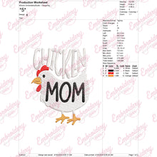 Chicken Mom Embroidery Design