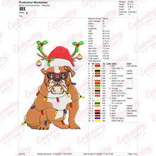 Christmas Santa Bulldog Embroidery Design