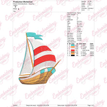 Sailing Machine Embroidery Design