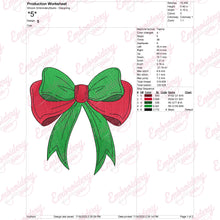 Christmas Bow Embroidery Design