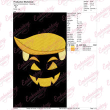 Trumpkin Funny Halloween Pumpkin Embroidery Design