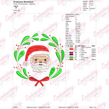 Christmas Wreath Santa Claus Embroidery Design