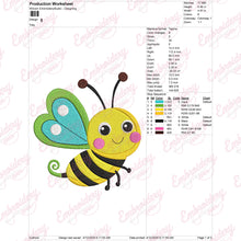 Cute Bee Embroidery Design