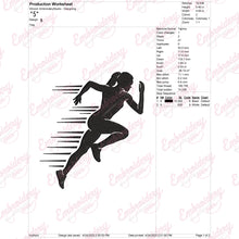 Woman Running Hoop Embroidery Design