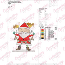 Santa Claus With Holding Bird Christmas Embroidery Design