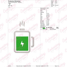 Battery Charging Embroidery Design