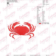 Red Crab Embroidery Design