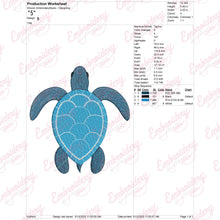 Blue Sea Turtle Embroidery Design