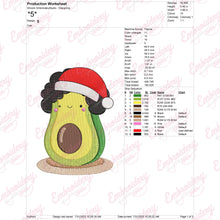 Christmas Avocado Applique Machine Embroidery Design