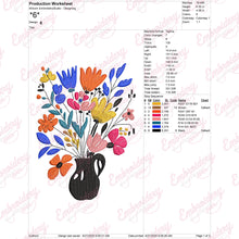 Diamond Dotz Decor Blue Vase Embroidery Design
