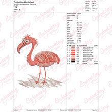 Pink Flamingo Embroidery Design