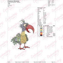 Whimsical Crazy Bird Machine Embroidery Pattern