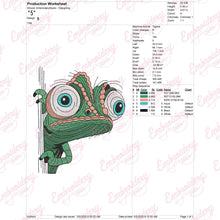 I Peeking You Lguana Embroidery Design