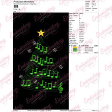 Musical Christmas Tree Embroidery Design