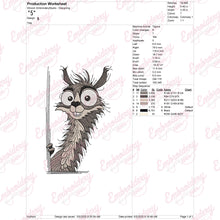 I Peeking You Llama Embroidery Design