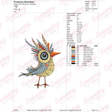 Funny & Silly Crazy Bird Embroidery Design