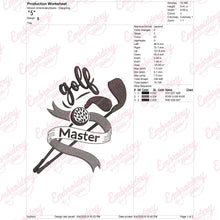 Golf Master Embroidery Design