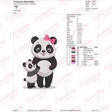 Mama Panda With a Baby Panda Embroidery Design
