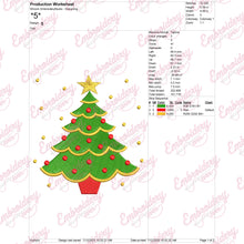 Decorated Christmas Tree Embroidery Design
