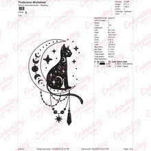 Mystical Cat Embroidery Design