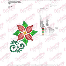Poinsettia Floral Christmas Embroidery Design