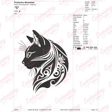 Floral Cat Face Embroidery Design