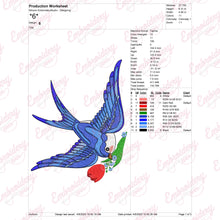 Bluebirds Embroidery Design