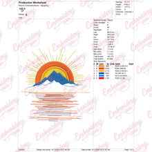 Sunset Mountain Embroidery Design
