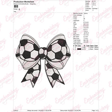 Soccer Ball Coquette Bow Embroidery Design