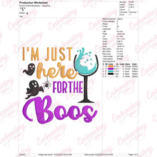 Here For The Boos Funny Halloween Party Embroidery Design