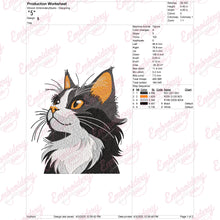 Cute Black Cat Face Embroidery Design
