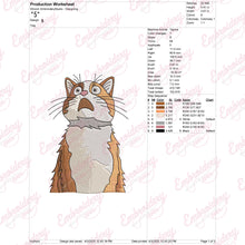 Shocked Cat Embroidery Design