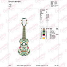 Floral Ukulele Embroidery Design