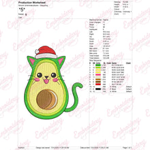 Christmas Kitty Avocato Embroidery Design