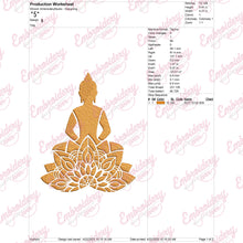 Mandala Buddha Stencil Yoga Embroidery Design