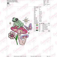 Spring Frog Embroidery Design