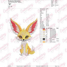 Fennec Fox Embroidery Design