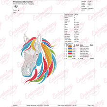 Colorful Horse Head Embroidery Design