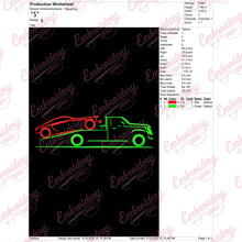 Towing Car Embroidery Design