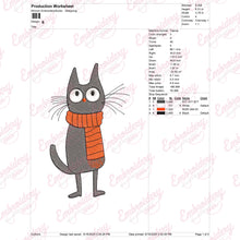 Cozy Christmas Cat Embroidery Design