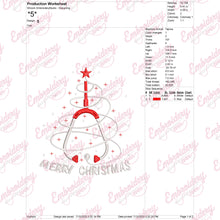 Nurse Merry Christmas Tree Embroidery Design