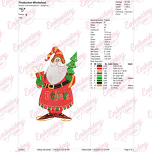 Christmas Santa With Tree And Gift Embroidery Design