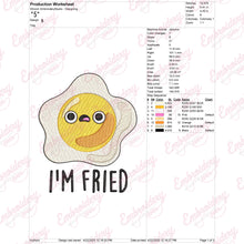 I'm Fried Funny Fried Egg Embroidery Design
