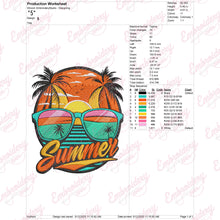 Summer Sunset Shades Embroidery Design