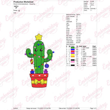 Christmas Cactus Delight Embroidery Design
