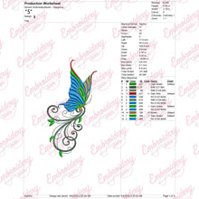 Butterfly & Flowers Embroidery Design