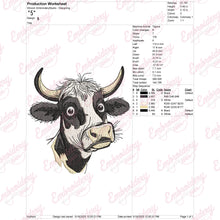 Cow Face Embroidery Design