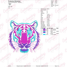 Tiger With A Pink Face Embroidery Design
