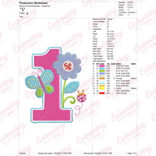 1st Birthday Embroidery Design For Kids