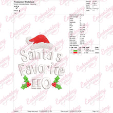 Christmas Santa's Favorite Ho Embroidery Design